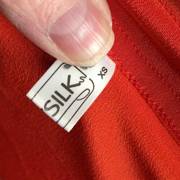 Lily Silk Burnt Orange Blouse - Quiet Luxury - Picture 2 of 6